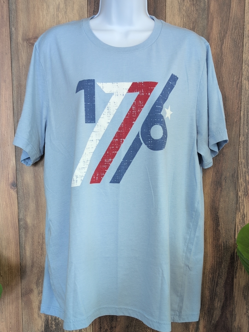 Bella Canvas Light Blue Short Sleeve Tee '1776' Graphic XL           AC136